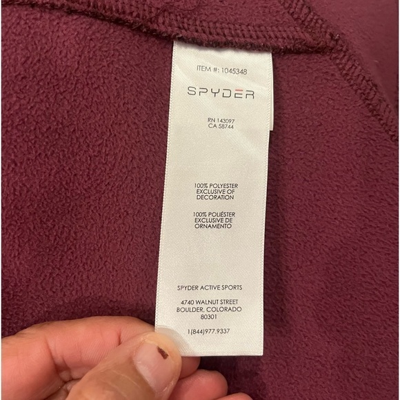 Spyder Endure Full Zip Mid Weight Stryke Fleece Jacket in Wine Purple Red Sz XL - Picture 5 of 13